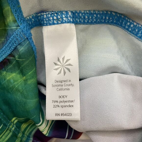 Athleta Leggings Womens Small Blue Green Cropped Colorful Casual Workout Pants - Picture 7 of 12